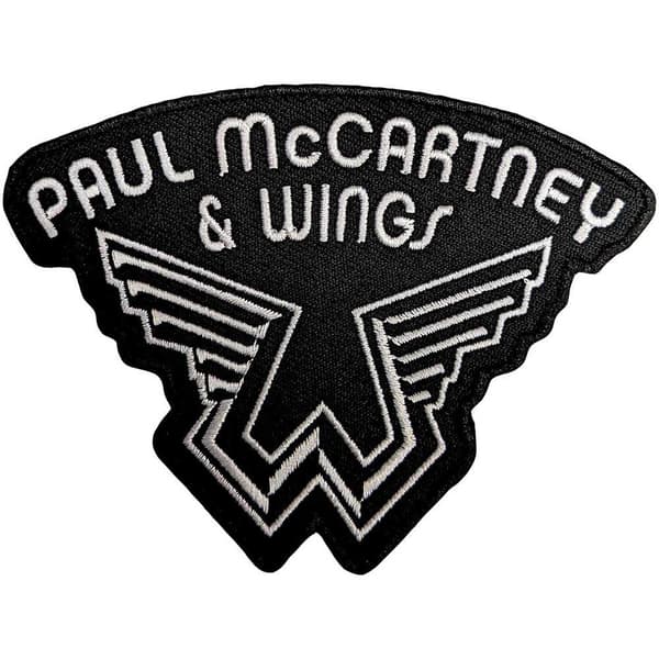 Paul McCartney & Wings Woven Logo Iron On Patch Black/White One Size
