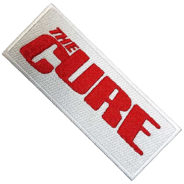 The Cure Woven Logo Iron On Patch White/Red One Size