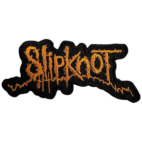 Slipknot Woven Logo Iron On Patch Black/Orange One Size