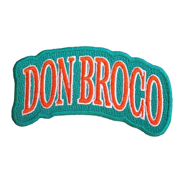 Don Broco Woven Logo Iron On Patch Green/Orange One Size