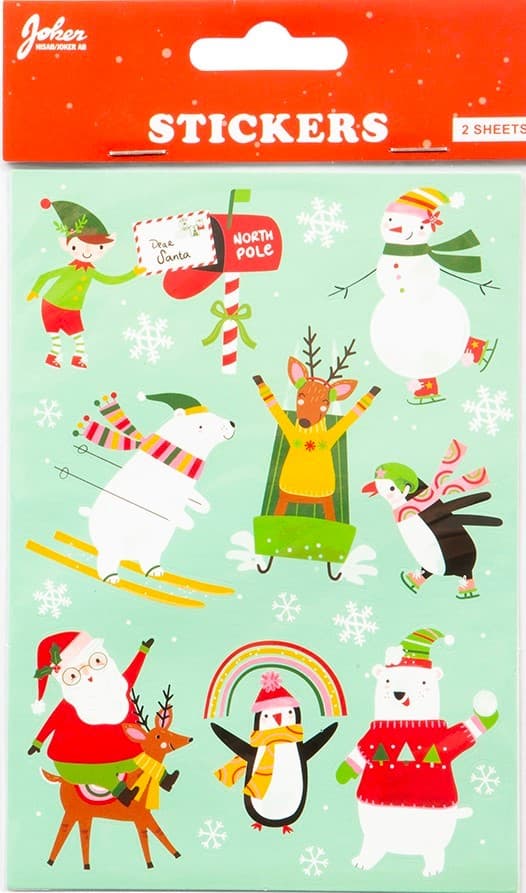 Klistermärken Julmotiv 2 ark: Klistremerker julmotiv 2 ark