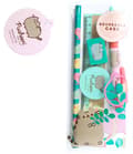Miniatyrbillede 1 af 2: Skrivset Pusheen med penna, suddigumm vässare och linjal 5 delar