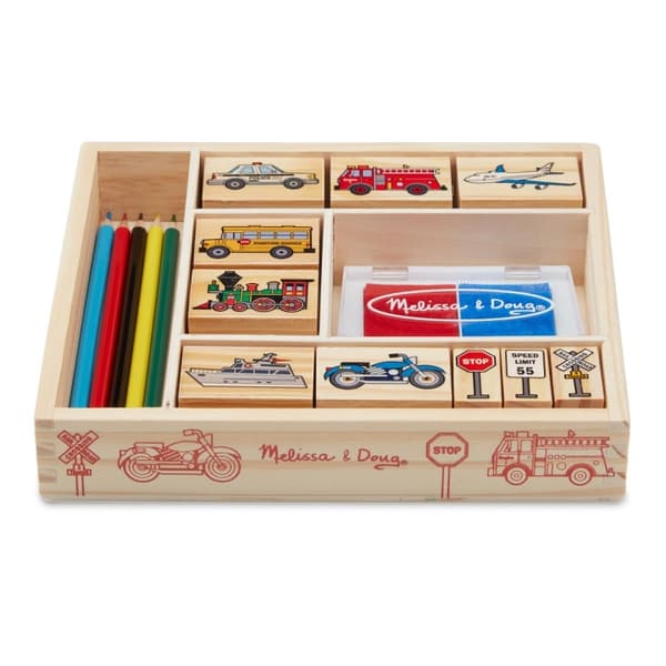 Melissa & Doug Stempelsett i tre Kjøretøy