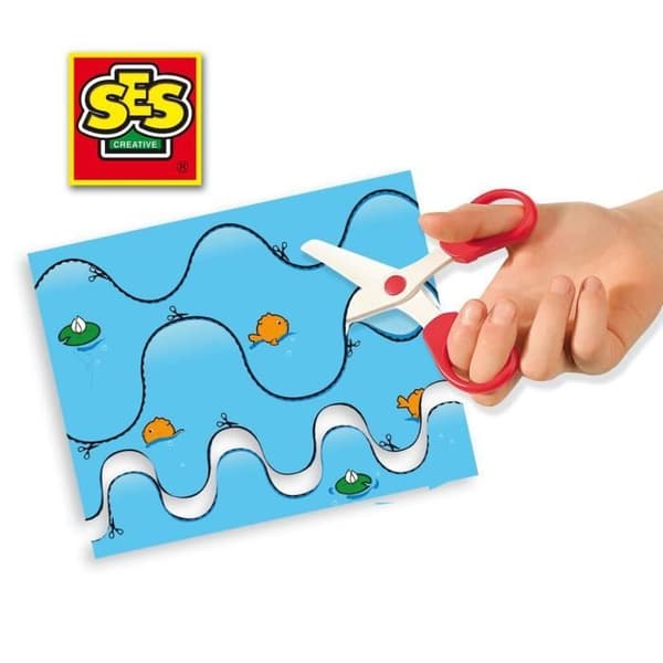 SES CREATIVE - Jag lär mig att klippa - Säkerhetssax och papper - Barn 2+ år