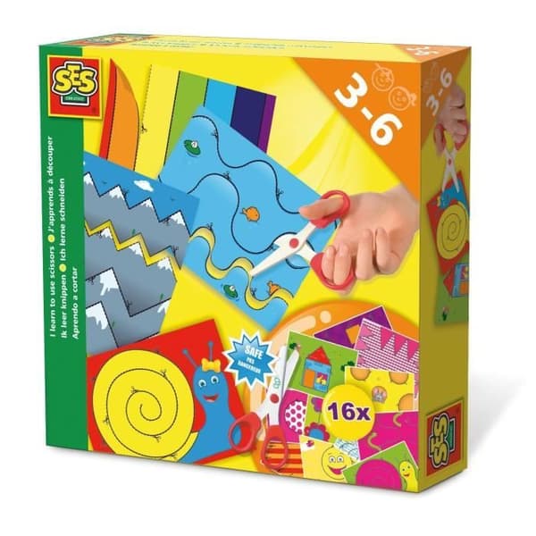 SES CREATIVE - Jag lär mig att klippa - Säkerhetssax och papper - Barn 2+ år