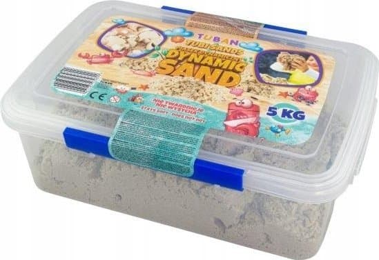 Dynaaminen hiekka 5kg laatikossa, luonnonvalkoinen