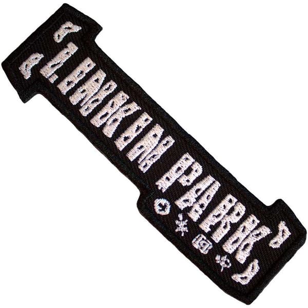 Linkin Park Woven Bracket Logo Iron On Patch Black/White One Size