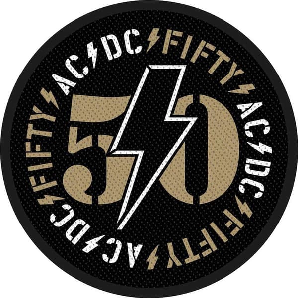 AC/DC Fifty Sew-On Woven Patch Black One Size