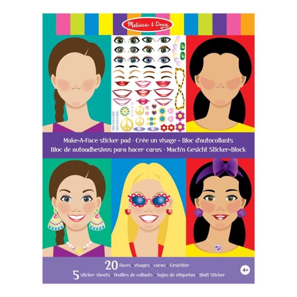 Melissa & Doug Gjenbrukbar klistremerkeblokk Make-a-Face