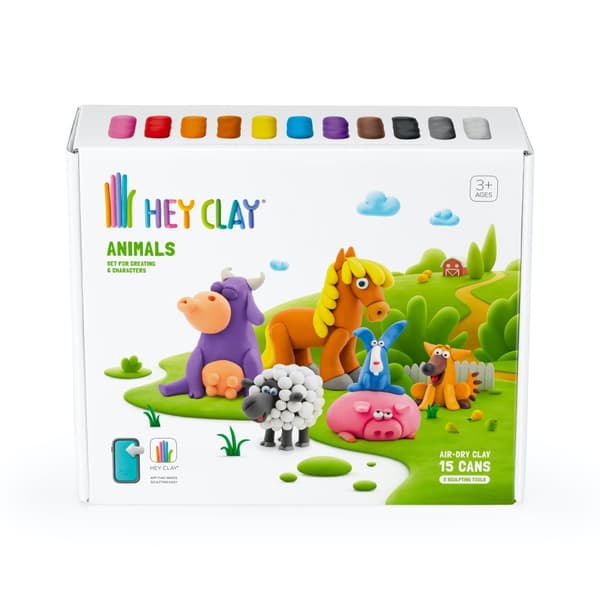 Modellera Bondgårdsdjur 15-pack lufttorkande Hey Clay