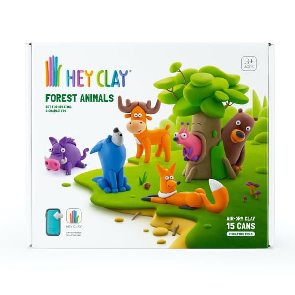 Modellera Skogens Djur 15-pack lufttorkande Hey Clay