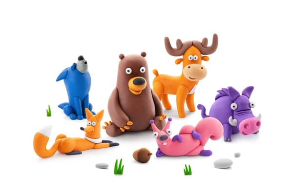 Modellera Skogens Djur 15-pack lufttorkande Hey Clay