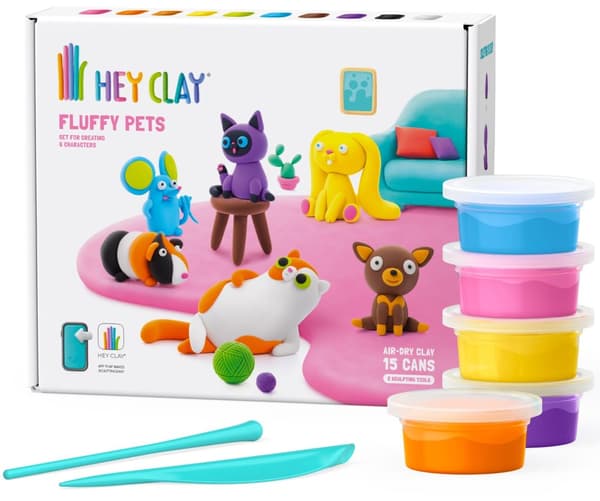 Modellera Fluffiga Djur Djur 15-pack lufttorkande Hey Clay