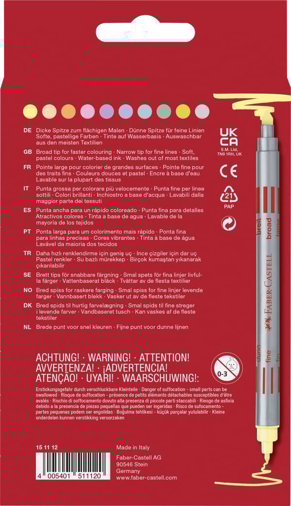 Tuschpenna med dubbelspets Pastell 10-pack Faber Castell