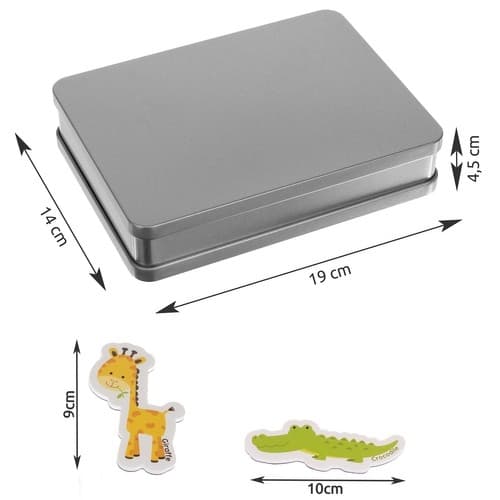Kylskåpsmagneter – Djurmotiv, 40 st med Metallask