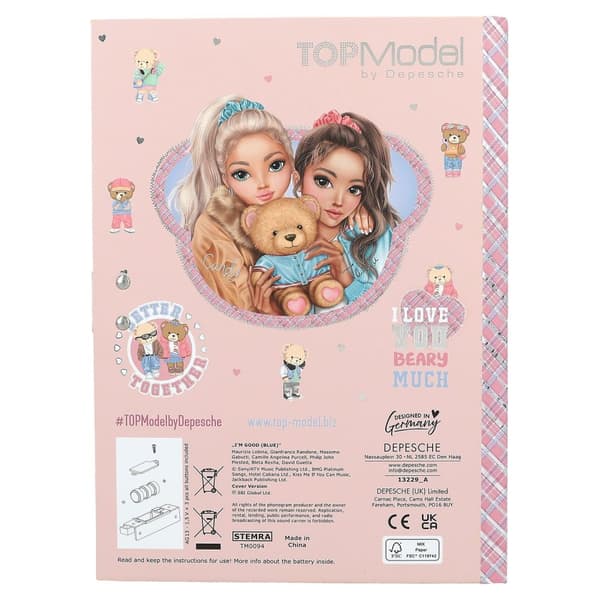 TOPModel Dagbok med kod & musik Team Teddy