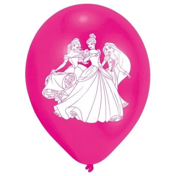Set med 6 Disney Princess latexballonger - AMSCAN - Blå - Girl