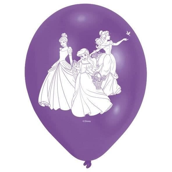 Set med 6 Disney Princess latexballonger - AMSCAN - Blå - Girl