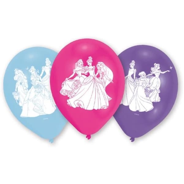 Set med 6 Disney Princess latexballonger - AMSCAN - Blå - Girl