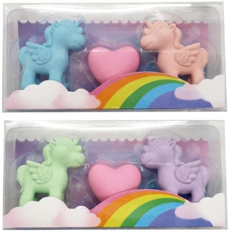 Suddigummi Unicorn och Hjärta osorterade färger 3-pack Suntoy