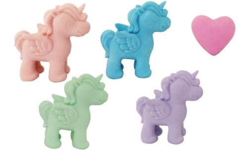 Suddigummi Unicorn och Hjärta osorterade färger 3-pack Suntoy