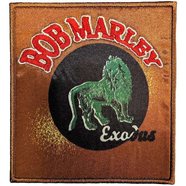 Bob Marley Exodus Lion Printed Iron On Patch Orange/Red/Black One Size