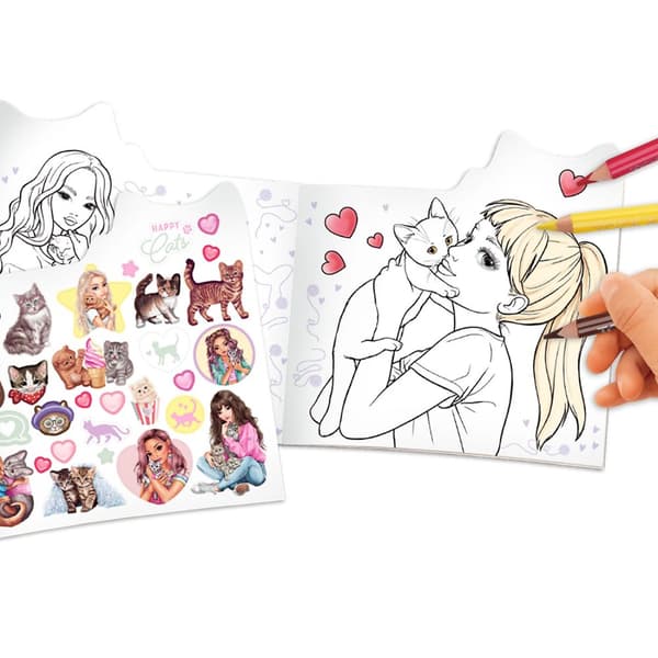 TOPModel Kitty Målarbok med stickers