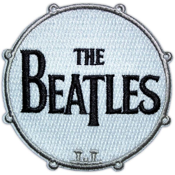The Beatles Woven Drum Logo Iron On Patch White/Black One Size