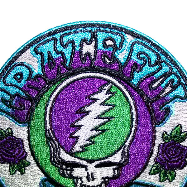 Grateful Dead Steal Your Face Woven Standard Iron On Patch
