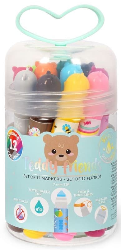 Tuschpennor Teddy Friends 12-pack Legami