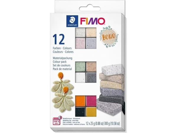 Fimo Effekt Boho Sett 12 kuber 25g