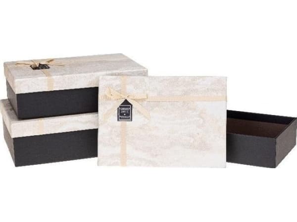 Presentförpackning med rosett 3 st marmor ROZETTE