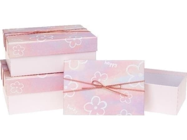 Presentförpackning med rosett 3st blommor ROZETTE