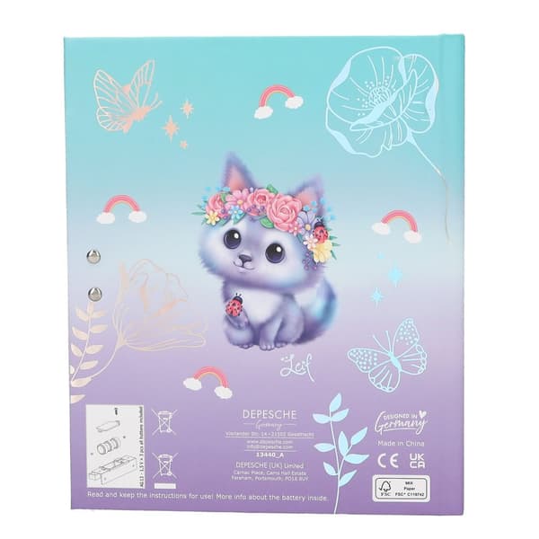 Ylvi Unicorn Rainbow Dagbog med kode, lyd og lys