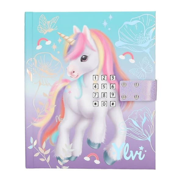 Ylvi Unicorn Rainbow Dagbog med kode, lyd og lys