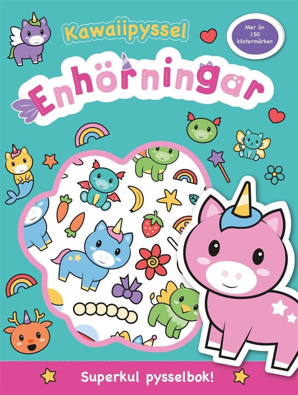 Kawaiipyssel Enhörningar Pysselbok med klistermärken
