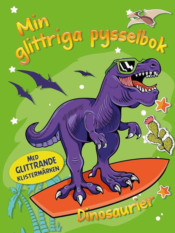 Min glittriga pysselbok Dinosaurier med klistermärken