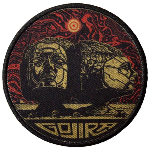 Gojira Sculpted Heads Printed Iron On Patch Black/Red/Yellow One Size