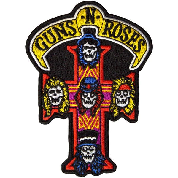 Guns N Roses Appetite For Destruction Cross Iron On Patch Multicoloured One Size