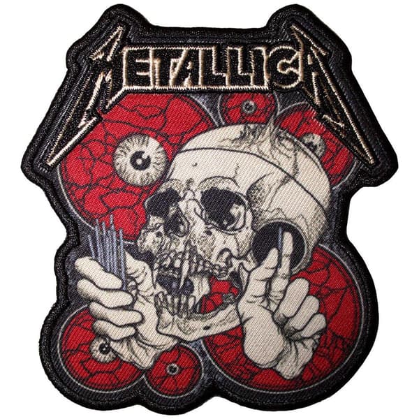 Metallica The Shortest Straw Printed Iron On Patch Red/White/Black One Size