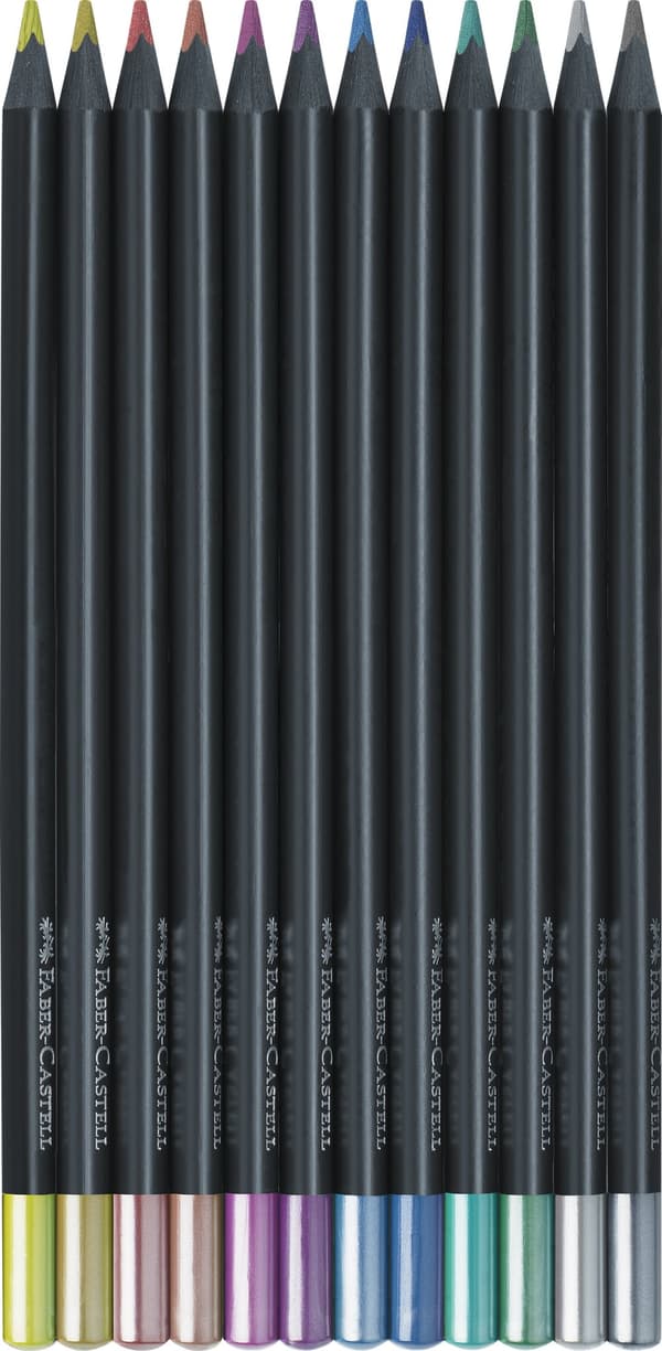 Färgpennor Black Edition 12p Metallic Faber Castell
