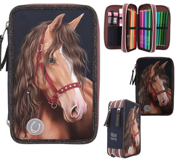 Trippelpennfodral Glitter Horse LED Miss Melody
