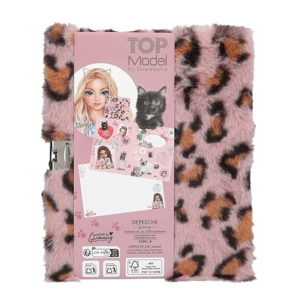 TOPModel Dagbog Fluffy med hjertelås Pink