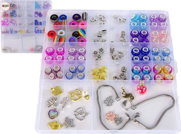 LeanToys perler for å lage smykker fargerike perler