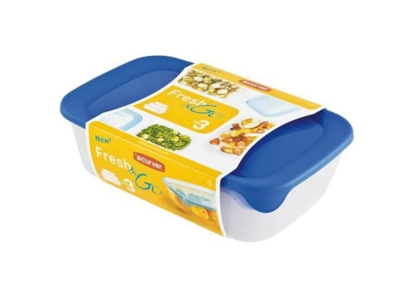 Curver Sett med beholdere Fresh&Go blå 3 stk. (182598)