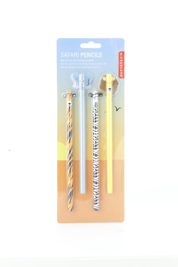 Blyertspennor Safaridjur 4-pack Kikkerland
