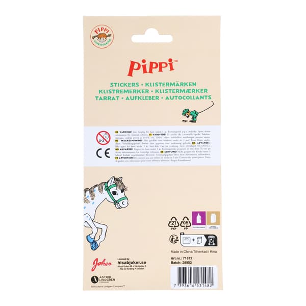 Klistremerker Pippi