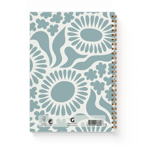 Anteckningsbok A5 Blom Aqua