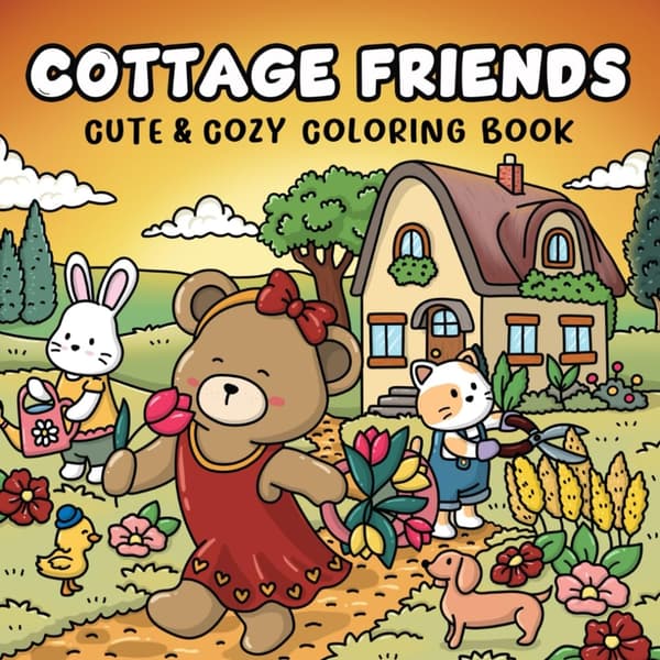 Cozy Cottage Friends Målarbok