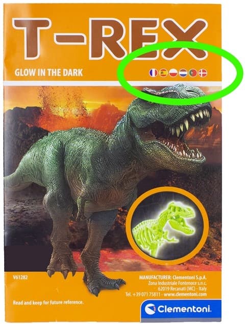 Clementoni Fossils Glödande T-Rex DINOSAURIE-skelett att gräva upp
